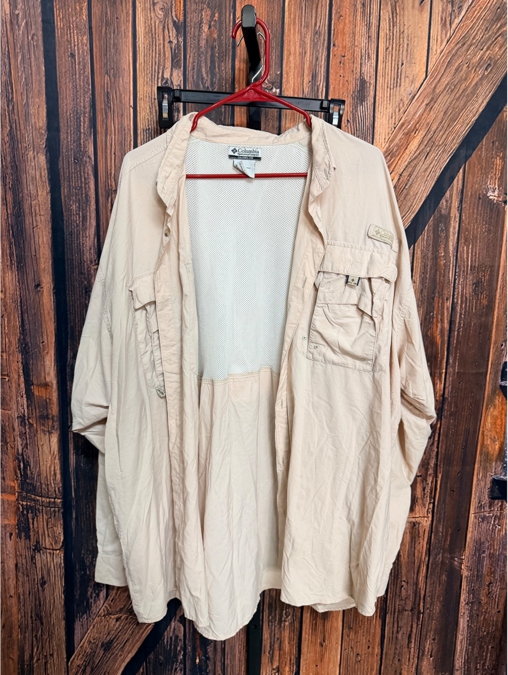 Columbia Men's Beige 3XL Outdoor Fishing Shirt